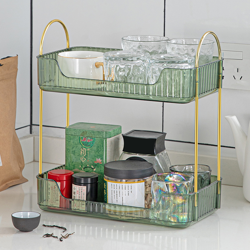 杯子收纳置物架双层茶杯架茶具收纳架家用桌面放水杯玻璃杯咖啡杯
