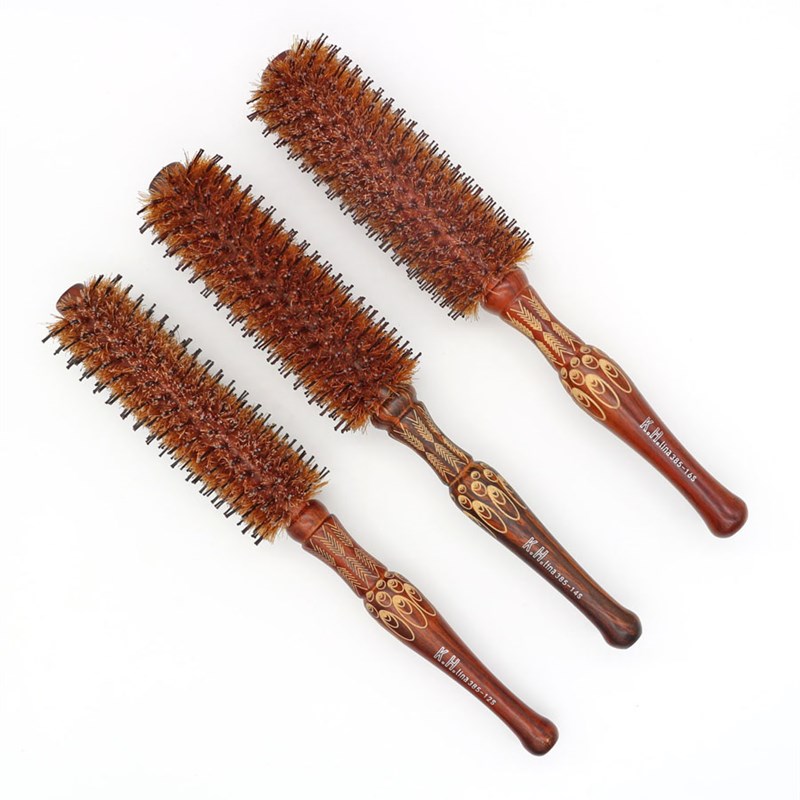 猪鬃毛卷发梳子倒毛梳大花毛专业美发吹风造型梳吹内扣直发梳刘海