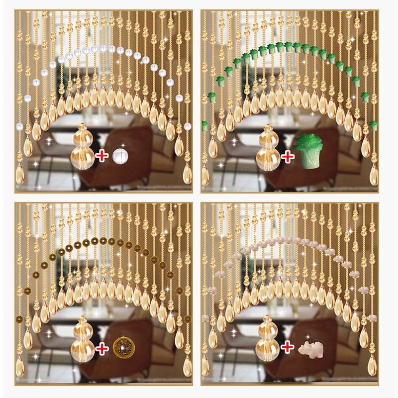 水晶珠帘新款门帘珠子客厅隔断帘卧室卫生间门对门葫芦挂帘免打孔