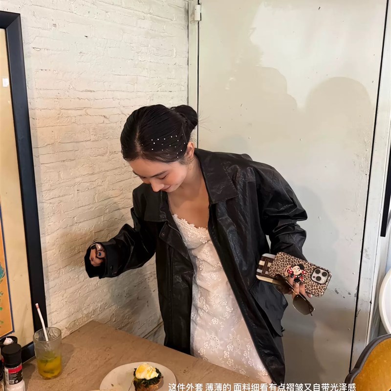 IN choose u笑笑家2025年春季白色蕾丝吊带连衣裙收腰花边长裙女