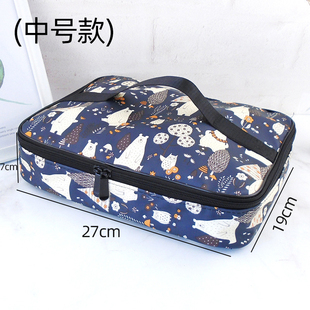 牛津布饭盒袋便当包手提包学生带平放饭包午餐包铝箔长方饭袋子