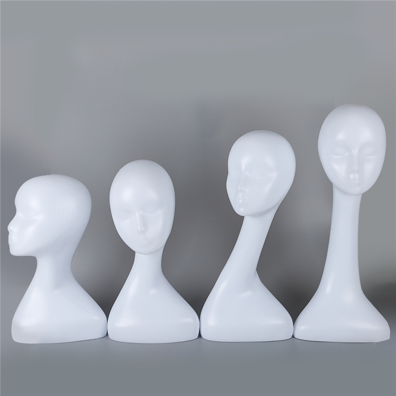 个性女模假人头白色女头模假发展示塑料头模抽象头帽子围巾展示架