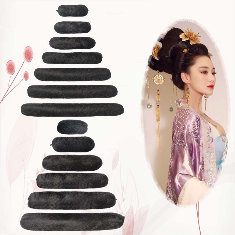 圆牛角垫发包古装假发汉服古风全发丝垫发器儿童垫发条软发棒COS