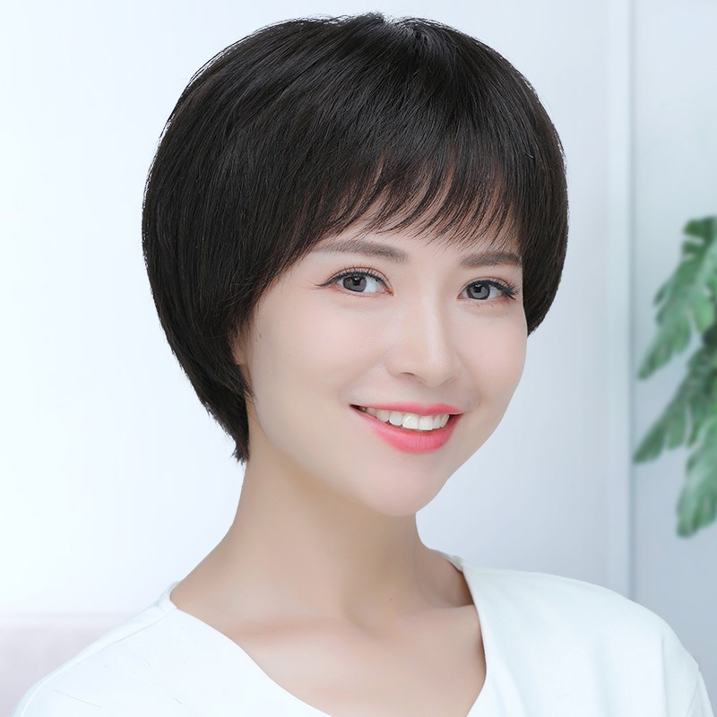 假发全头套女真人发丝波波头短发日常假发套自然逼真中老年女妈妈