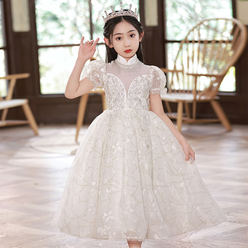 女童礼服花童婚礼小女孩婚纱钢琴演奏演出服儿童高端主持人公主裙