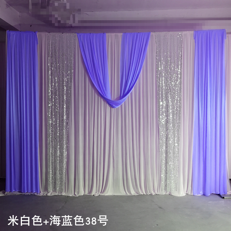 婚庆道具背景纱缦造型定做打底布幔新款幕布婚礼舞台背景布置装饰