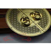 纯铜式 家具五金配件 古典大门拉手 新中式 仿古田字圆盘衣柜门把手