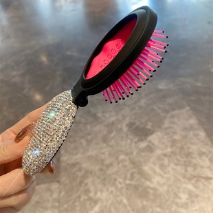 折叠小梳子随身可携式高颜值镶钻化妆镜迷你气囊气垫顺髪按摩梳一