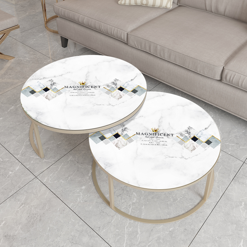大理石纹圆桌桌布网红客厅茶几垫北欧风格厚防水防油pvc塑料桌垫