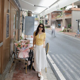 显瘦松弛感穿搭中长半身裙 半身裙 尔尔145小个子 休闲又好穿