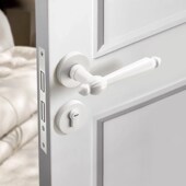 法式 金色门锁室内木门分体锁卧室房门锁静音磁吸黄古铜复古门把手