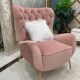 轻奢老虎椅美式 布艺单人沙发椅客厅网红高背椅阳台卧室样板间沙发
