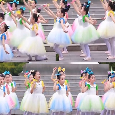 孩子的天空舞蹈服六一儿童合唱服蓬蓬纱裙女童飞得更高表演出服