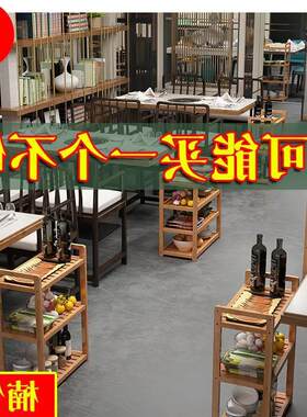 新款火收菜架多架层店实菜架三子置锅物架木客厅厨房酒店层放菜纳