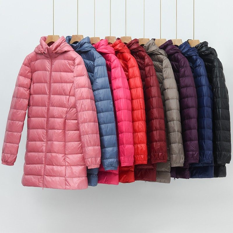2021新款加肥加大码轻薄羽绒服女中长款200斤胖mm小个子轻便妈妈