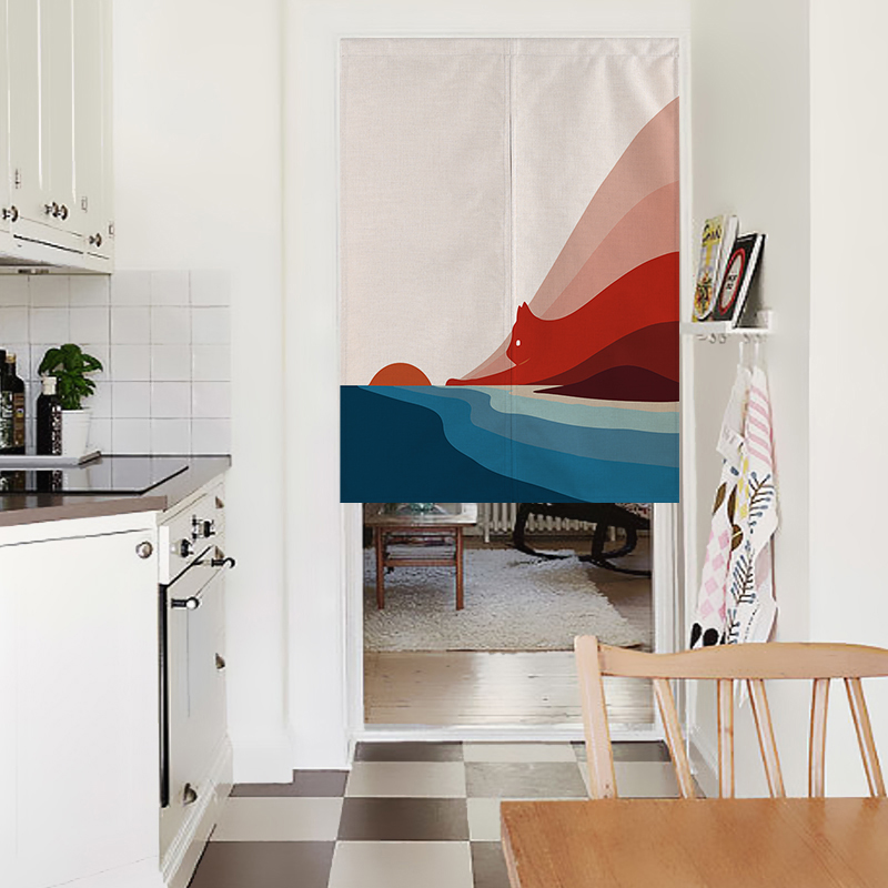 北欧门帘隔断帘卫生间布艺帘客厅厨房短帘日式家居入户卧室半帘