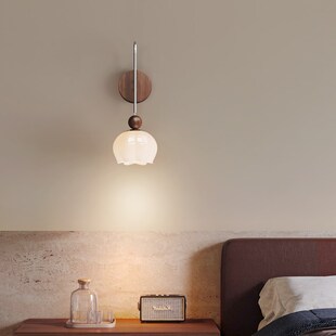 铭琢灯饰高级感手工玻璃中古风床头小吊灯普瑞高显指墙壁灯护眼