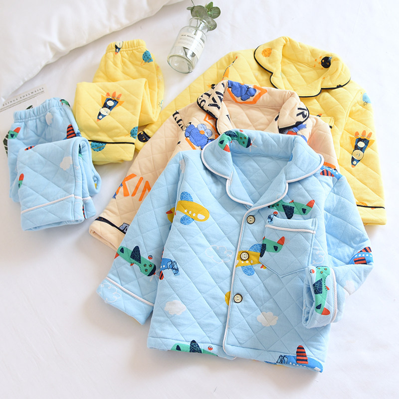 儿童冬天纯棉加厚夹棉睡衣套装全棉三层夹棉男童宝宝卡通家居服,童装/婴儿装/亲子装,家居服套装,淘宝优惠券,粉丝福利购,淘宝优惠卷