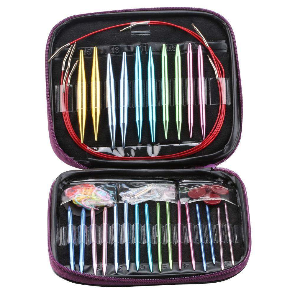 可拆卸高档铝合金环形钩针套装毛线编织工具钩针PU包套装,纺织面料/辅料/配套,纺织机械配件,淘宝优惠券,粉丝福利购,淘宝优惠卷