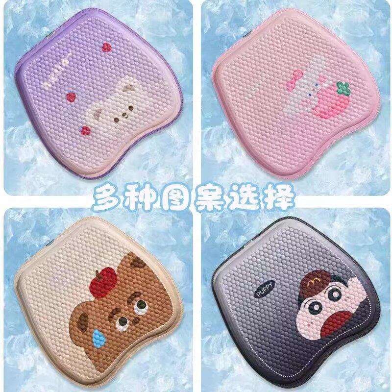卡通新款汽车坐垫四季通用透气冷凝胶垫可爱女士车内夏季凉垫座垫