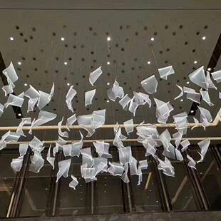 大堂酒店图书馆商场中空沙盘造型灯具亚克力书页吊灯