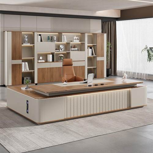 E0级环保高档老板桌轻奢总裁桌椅组合现代简约办公桌董事长大班台