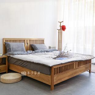 现代简约实木床1米5大床主卧1.8米实木双人床简易小户型床架家用