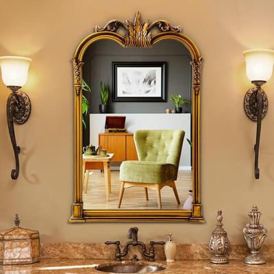 异形浴室镜法式复古镜子挂墙玄关壁炉装饰镜洗手台卫生间梳妆镜子