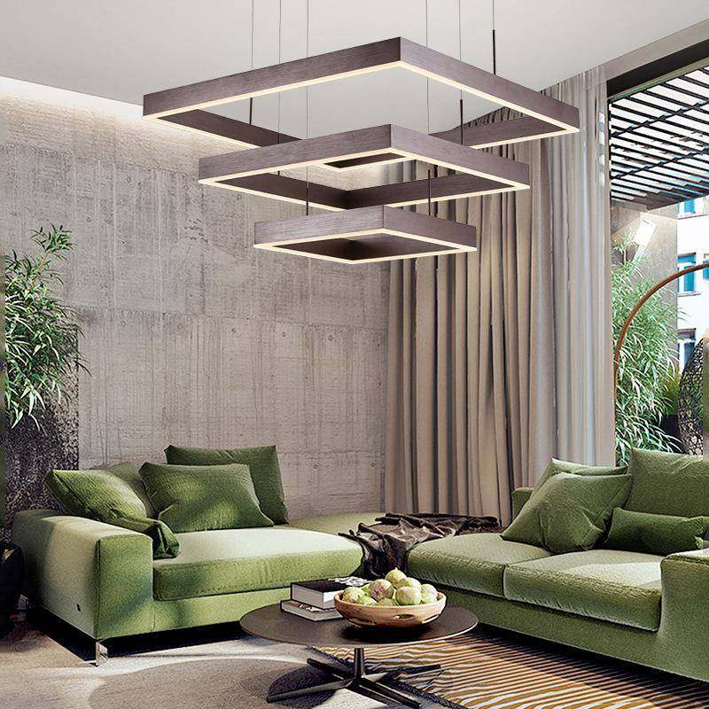 极简客厅灯2023年新款餐厅主灯创意个性长方形北欧LED吸顶吊灯