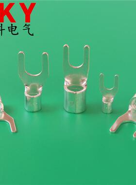 UT1.5-3叉形裸端子UT1.5-4冷压接线端头UT1.5-5/6/8/10接线鼻子