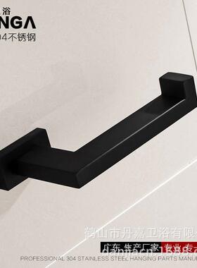 金属卷纸架304不锈钢厕纸架黑色烤漆纸巾架方形纸球筒架子D8011H