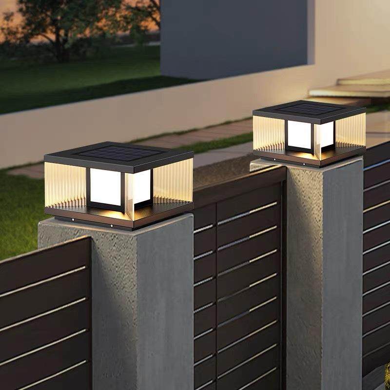 太阳能柱头灯户外防水墙头庭院灯现代室外别墅大门花园围墙柱子灯