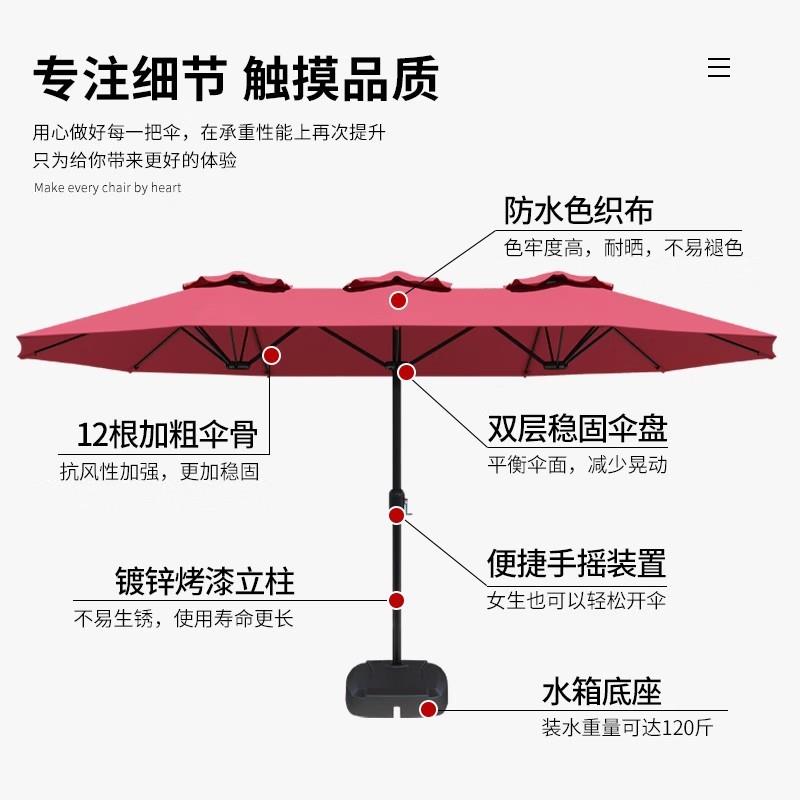 三头遮阳伞大户外室庭院休闲三头伞用商大伞摆摊雨伞外花园露TAA