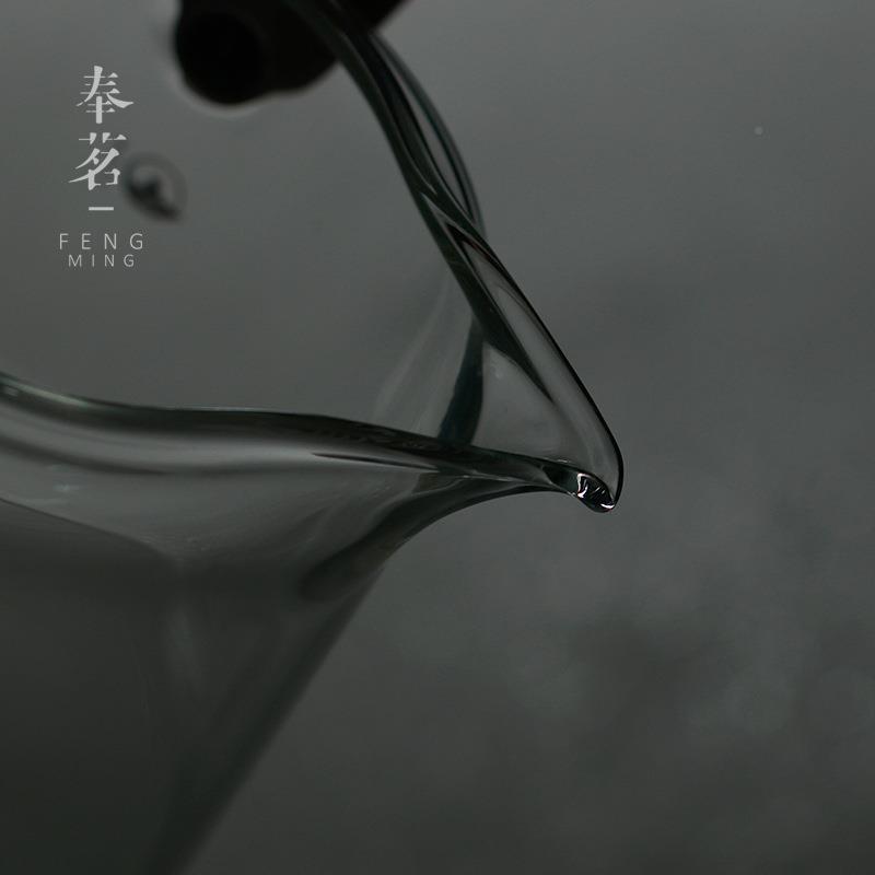 耐热玻璃茶具厚壶蒸茶壶煮茶陶器玻璃保温蒸加气8004-GYY电炉茶花
