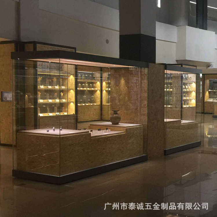 美术馆书画文物展台超白钢化玻璃文创纪念品展柜人文历史展示柜台