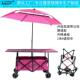 167 6摆0升降板摊车折叠桌聚004拢大2号露营车带2米遮阳伞摆摊小