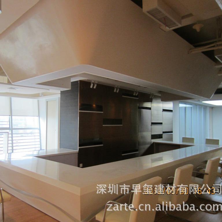 商场士展示柜人造石台力15面纯亚克拼茶接异形工作台岗石爵白水吧