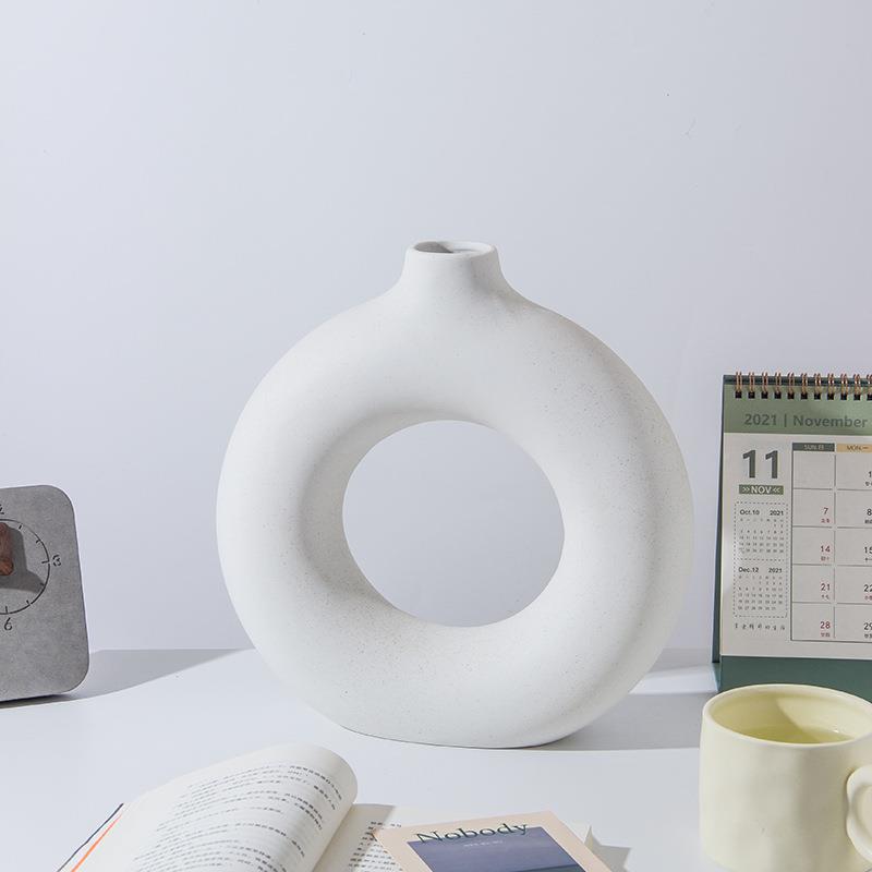 销圆圈花陶瓷花瓶超大热简约现代创意号工艺RPB饰品摆件装饰瓶花