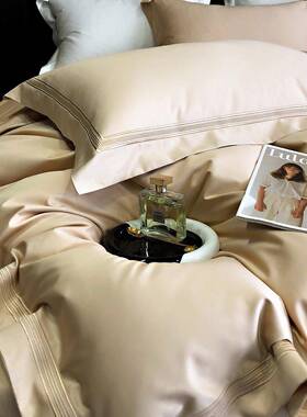 简约现代风五纯色线绣寝纯具四季棉款床品高端棉长绒四件20230110