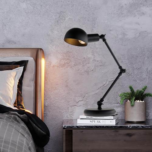 美卧式乡村oft工TL102L业风格床头金属书房阅读护眼摇臂室LED复古