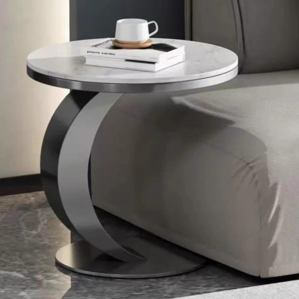 轻奢31圆意式岩板边几小户约型客沙发边小桌简角几床边桌柜厅小茶