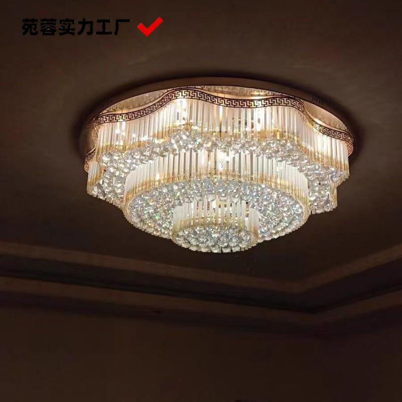 长形客厅水吊晶灯欧式客方灯452圆形厅水晶灯吸顶灯卧室灯具大厅