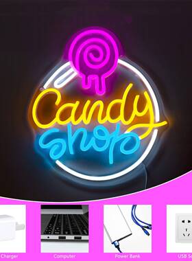 发光造型霓虹灯对亚克力派透饰柔性灯牌节日氛围装灯明字母彩BMC