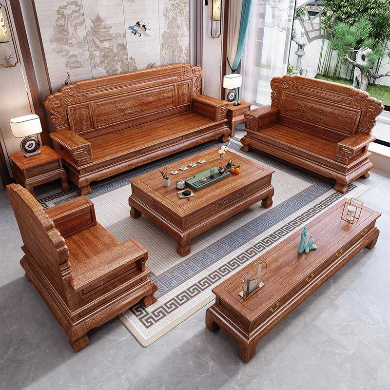 高发端大雕花家具中式古典花梨木实象木沙明清型仿古大户冬夏ZNC