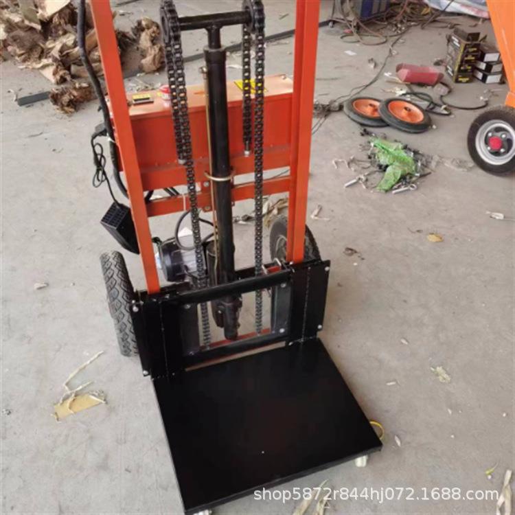 电全669电动老虎手推拉货车车小型运输升降运车装卸堆高车动手搬