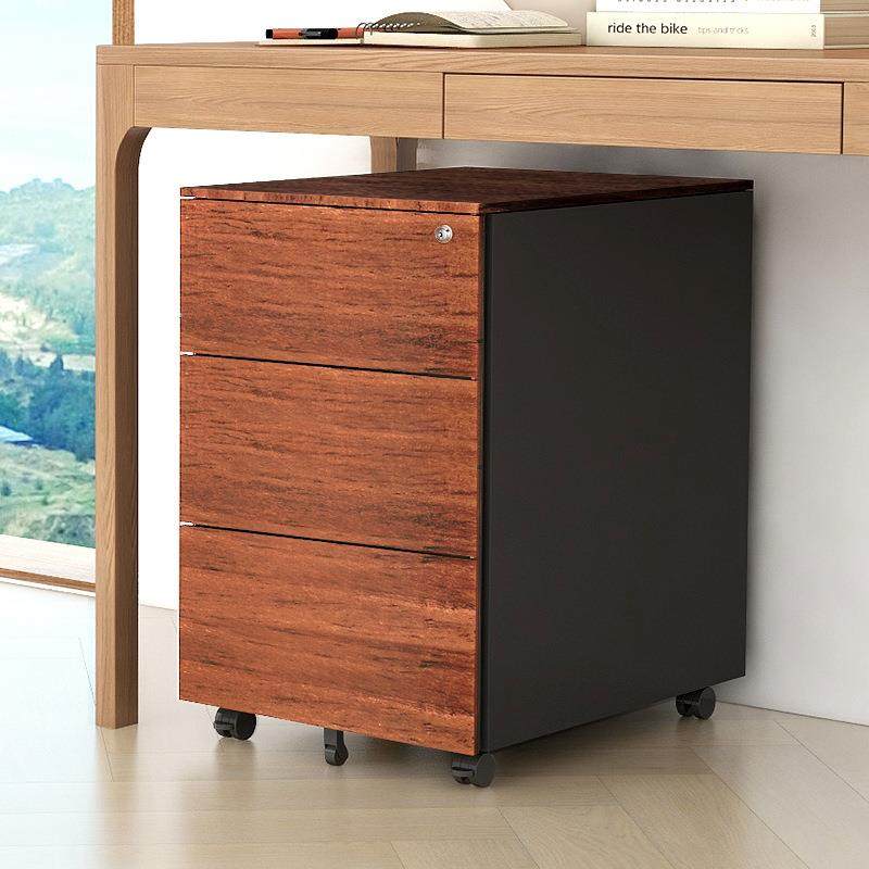 鸿铭钢制木纹活动柜办公三抽屉文件柜矮柜床头柜金莲木黑侧拉,农用物资,其他肥料,淘宝优惠券,粉丝福利购,淘宝优惠卷