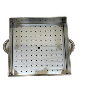 不锈钢蒸笼四方蒸屉蒸格冲孔蒸笼身笼盖正方形蒸笼水盆50x50cm