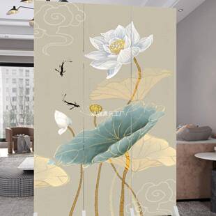 中式家用屏风隔断客厅卧室卫生间进门口遮挡帘办公室简易移动折叠