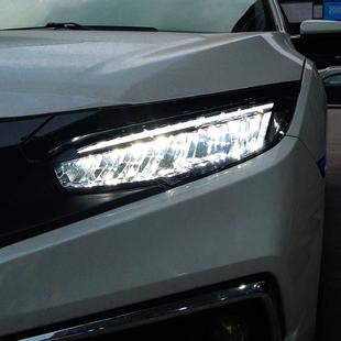led日间行车灯流光转向大灯总成 十代思域改十一代款 适用于16 21款