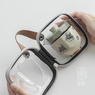 与虎为伍八角玻璃旅行茶具快客杯户外露营随身泡茶套装便捷式茶具
